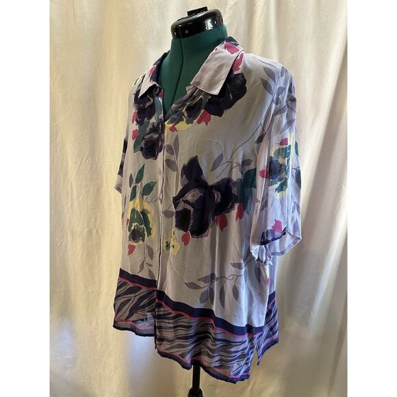 Sag Harbor Floral Button-Down Shirt Women’s XL – Vintage 100% Rayon - Picture 6 of 6